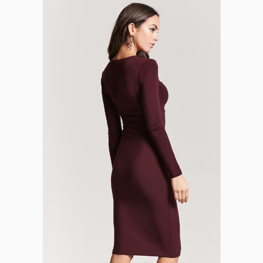 Burgundy Bodycon Dress